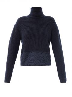 Lace trimmed roll neck sweater  No. 21