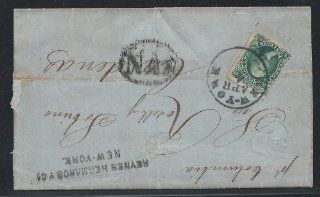 United States 1866, Scott #68 on Cover, Sent from New York to Cardenas, Cuba 