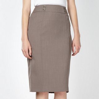 The Collection Taupe button waist suit skirt