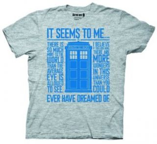 Doctor Who It Seems To Me Heather Gray T Shirt Clothing