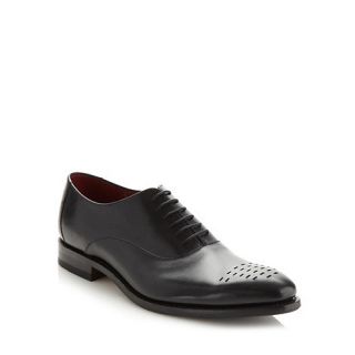 Loake Black punched detail lace up shoes