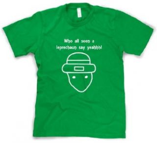 Who All Seen a Leprechaun Sketch T Shirt Funny Viral Internet Meme Shirt Clothing