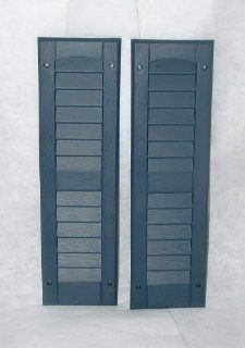 Louvered Shed or Playhouse Shutters Blue 1 Pair 6" x 21"