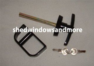 Shed Door T handle Lock Set 6" Black   Combination Padlocks  
