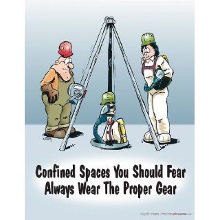 Confined Spaces You Should Fear Always Wear The Proper Gear Workplace Safety Poster Industrial Warning Signs
