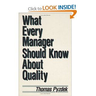 What Every Manager Should Know about Quality Thomas Pyzdek 9780824784010 Books