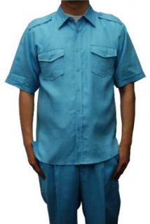 CDS Mens 100% LINEN SETS 3011 011 Lite Blue Large at  Mens Clothing store