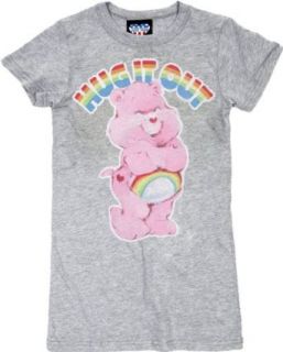Junk Food Care Bears Hug It Out Gray Juniors/Ladies T shirt Tee Movie And Tv Fan T Shirts Clothing