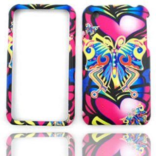 APPLE IPHONE 3G 3GS BUTTERFLIES HEARTS EMBOSSED CASE ACCESSORY SNAP ON PROTECTOR Cell Phones & Accessories