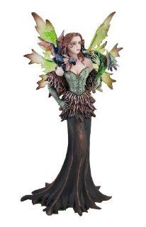 Green Winged Woodland Fairy Statue Faerie  Automobiles  
