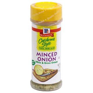 McCormick California Style Coarse Grind Blend Minced Onion, White & Green Onions, 2 Ounce Unit (Pack of 12)  Onion Spices And Herbs  Grocery & Gourmet Food
