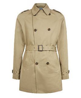Stone Double Pocket Belted Trench Coat