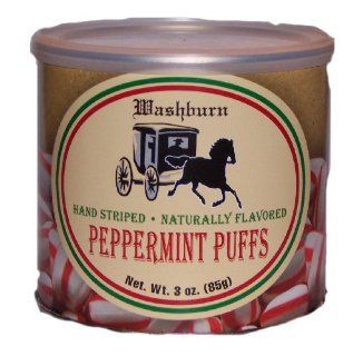 Washburn Peppermint Puffs Candy Since 1856 Hand Striped Naturally Flavored  Grocery & Gourmet Food