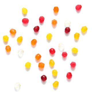 Preciosa Czech 4 mm Fire Polished Glass Bead, Faceted Round, Mix Yellow Red and Orange Loose, 300/pack