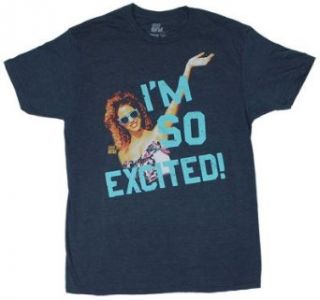 I'm So Excited   Saved By The Bell T shirt Adult XL   Navy Blue at  Mens Clothing store