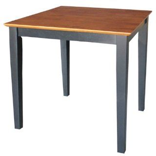International Concepts Solid Wood Dining Table with Shaker Legs, 30 by 30 by 30 Inch, Black/Cherry   Kitchen Tables