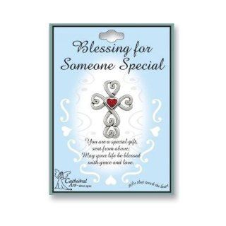 Pewter Cross Lapel Pin Blessing for Someone Special Jewelry