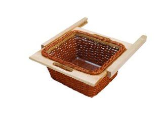 Rev A Shelf 4WB Rattan Basket With Rails And Polymer Liner   14.25" Width   Free Standing Cabinets