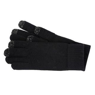 Isotoner Black knitted smart touch gloves