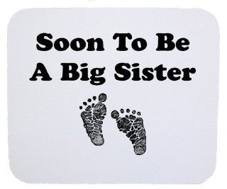 Mashed   Soon To Be A Big Sister (Baby Footprints)   Smooth Square Mousepad With Non Skid Base  Mouse Pads 