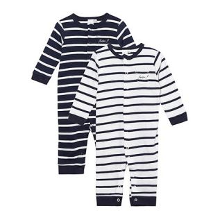 J by Jasper Conran Designer Babies set of two navy striped baby grows