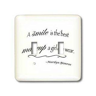 3dRose lsp_163983_2 A Smile Is The Best Makeup A Girl Can Wear, Marilyn Monroe Quote Double Toggle Switch    