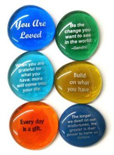 Encouragement Glass Stones, Set of 6   Inspiration Stones