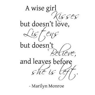 A wise girlMarilyn Monroe Wall Quote Words Sayings Removable Wall Letterin  Wall Decor Stickers