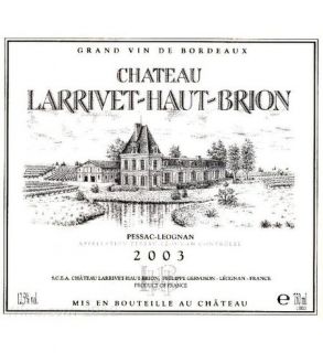 Chateau Larrivet Haut Brion Blanc 2003 Wine
