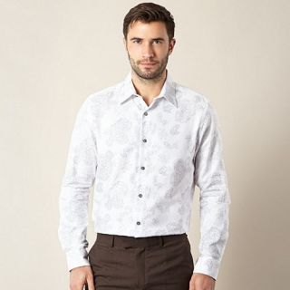 Jeff Banks Big and tall designer white spaced paisley shirt