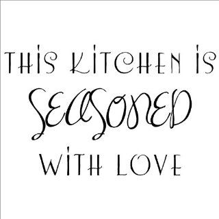 This Kitchen Is Seasoned with Love wall stickers home decor vinyl lettering quotes appliques   Vinyl Kitchen Decals