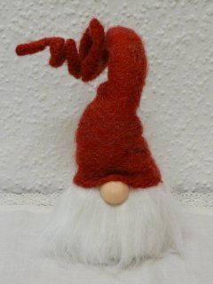 Weihnachten Deko Zwerg Wichtel mit roter Zipfelmtze aus Filz und Plsch Küche & Haushalt