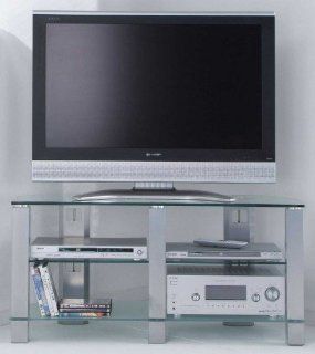Design Fernsehtisch 107 x 40 cm TV Rack Hifi Regal aus Glas Küche & Haushalt