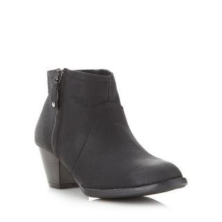 Red Herring Black zipped mid heel ankle boots