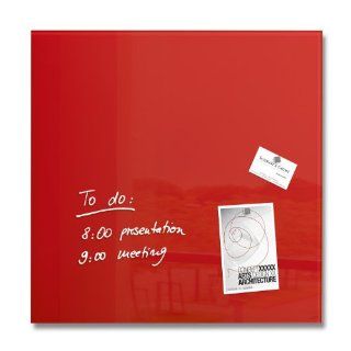 Sigel GL114 Glas Magnetboard / Magnettafel artverum, rot, 48 x 48 cm   weitere Farben auswhlbar Bürobedarf & Schreibwaren