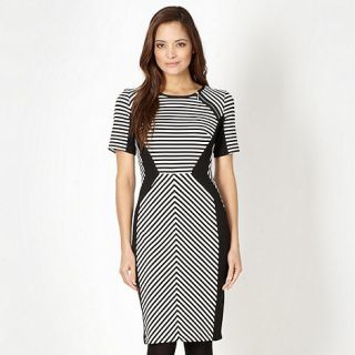 Star by Julien Macdonald Designer black striped bodycon dress