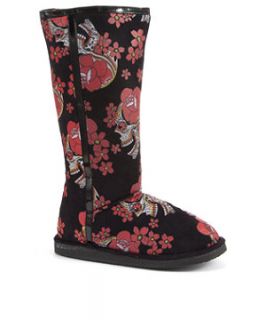 Iron Fist Black and Red Siesta Skull Soft Boots