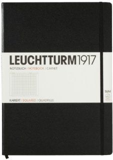 LEUCHTTURM1917 310174 Notizbuch Master Slim (A4+), 121 Seiten, kariert schwarz Bürobedarf & Schreibwaren