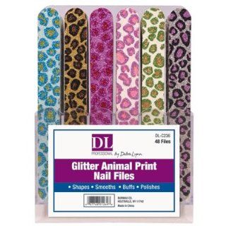 DL Professional Glitter Animal Print Nail Files (Pack of 48) (Nagelfeilen) Drogerie & Körperpflege