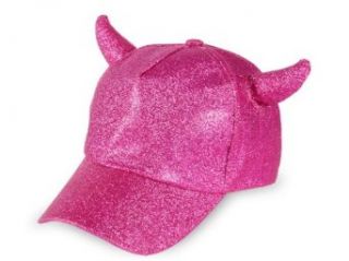 Glitzer Cap mit Teufelshrner Hut Glitzerhut Karneval Fasching, Farbe whlenKH 200 pink Bekleidung