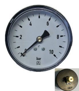 Manometer, Anschlu hinten Gewinde 1/4" Druckmesser z.B. fr Druckminderer, Wasserfilter, Druckanzeiger, Druckanzeige Baumarkt