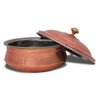 Kupfer Servier Schalen mit Deckel Durchmesser 23 cm Küche & Haushalt