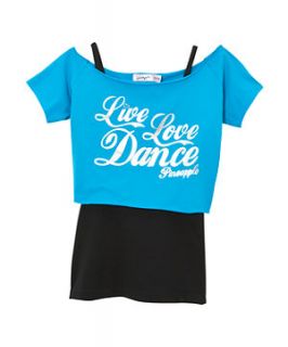 Pineapple Teens Blue Live Love Dance Double T Shirt