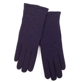 Isotoner Navy quilted stitch thermal gloves