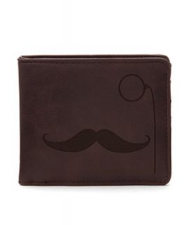 Brown Moustache Embossed Wallet