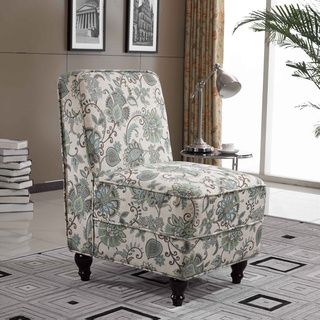 Classic Cream Floral Slipper Chair