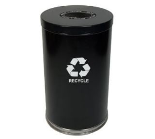 Witt Industries 35 Gallon Indoor Recycling Container w/ 1 Opening, Black Finish