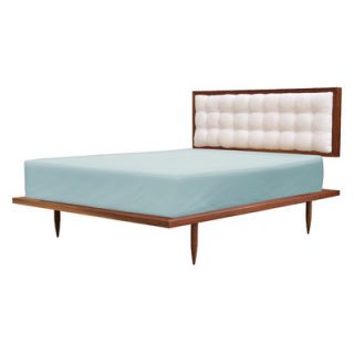 Tronk Design Turner Queen Panel Bed TUR_BED Color White, Finish Walnut