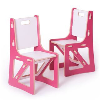 Sprout Kids Desk Chairs (Set of 2) KC001 Finish Pink Sides, White Seat