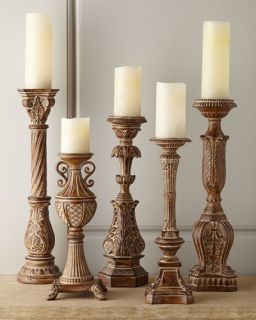 Five Tuscan Wash Candlesticks